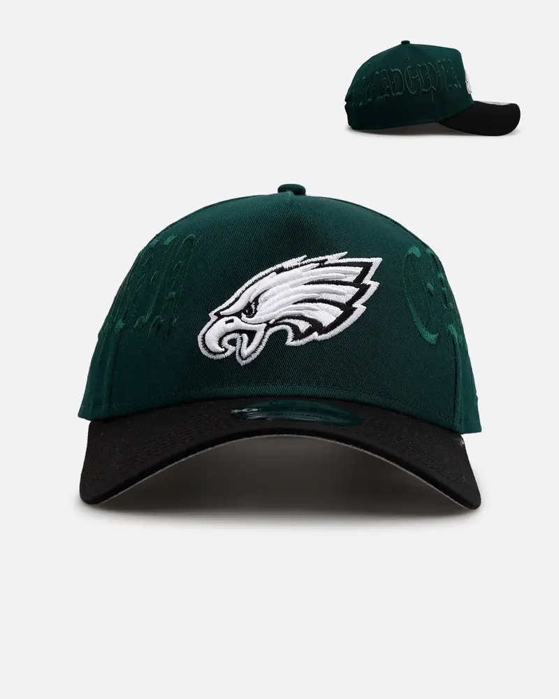 New Era Philadelphia Eagles 'Gothic Script Two Tone' 9Forty A-Frame Snapback Dark Green/Black 1