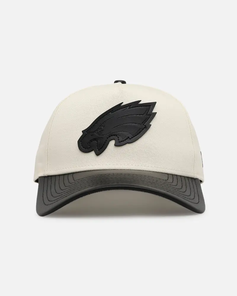 New Era Philadelphia Eagles 'Leather Visor' 9Forty A-Frame Snapback Chrome White/Black 1