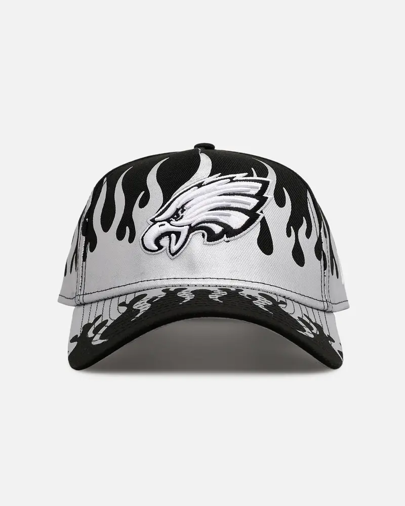 New Era Philadelphia Eagles 'Metallic Flames' 9Forty A-Frame Snapback Black/Silver 1
