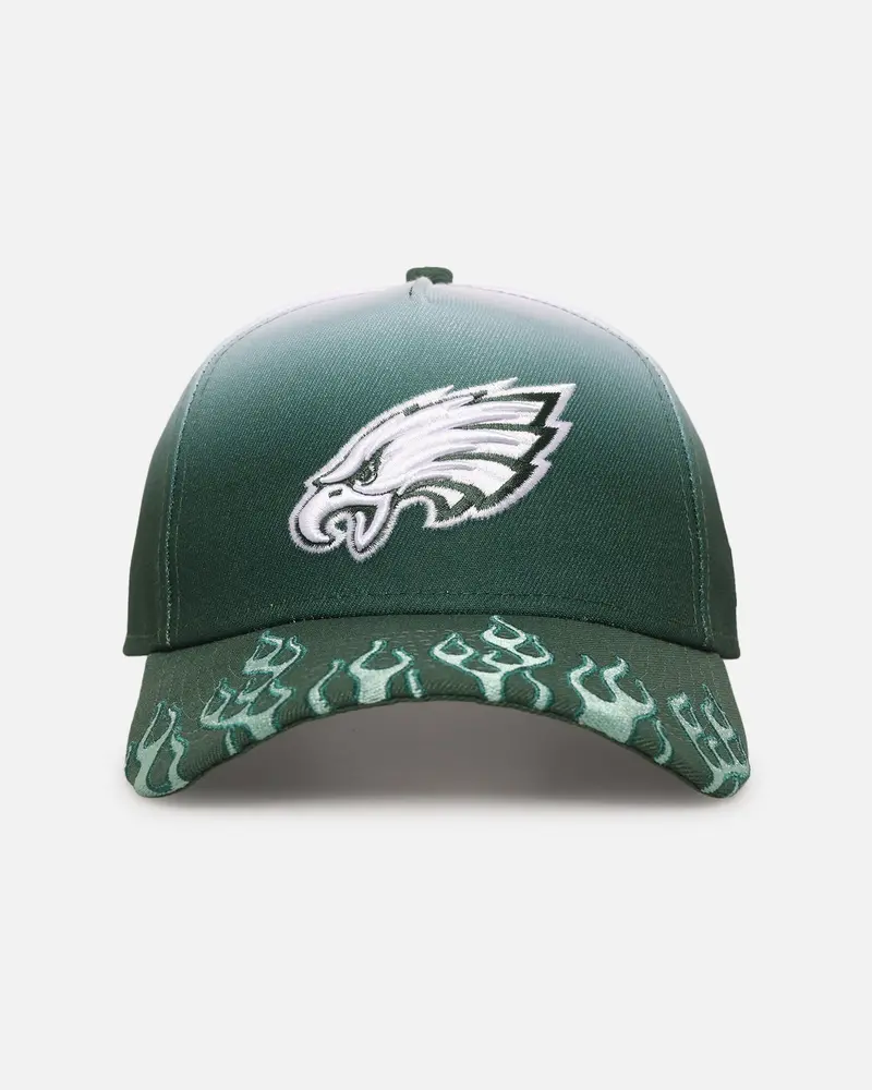 New Era Philadelphia Eagles 'Sundyed Flames' 9Forty A-Frame Snapback Pine Green 1