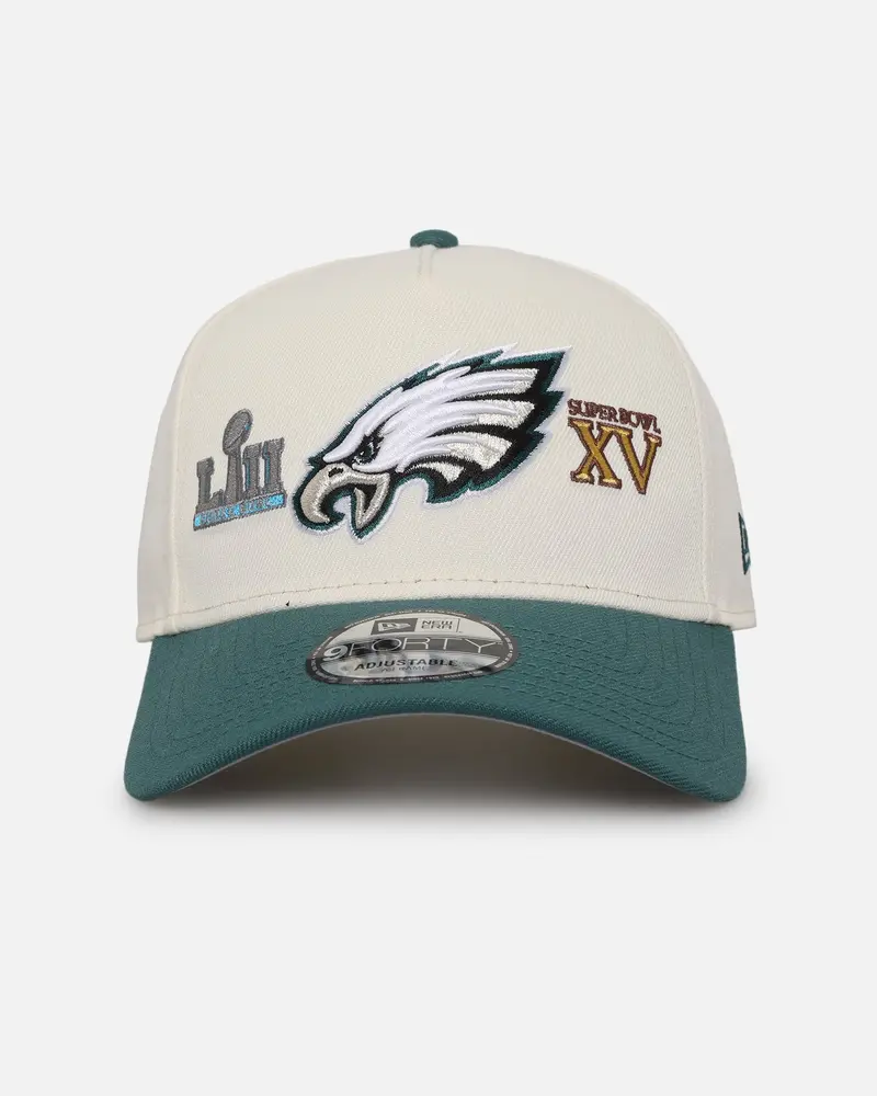 New Era Philadelphia Eagles 'Super Bowl Logos' 9Forty A-Frame Snapback Chrome 1