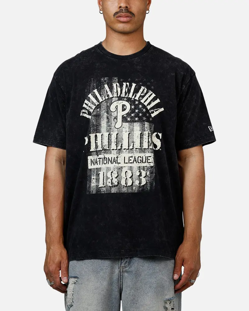 New Era Philadelphia Phillies Armed Forces T-Shirt Washed Black 1