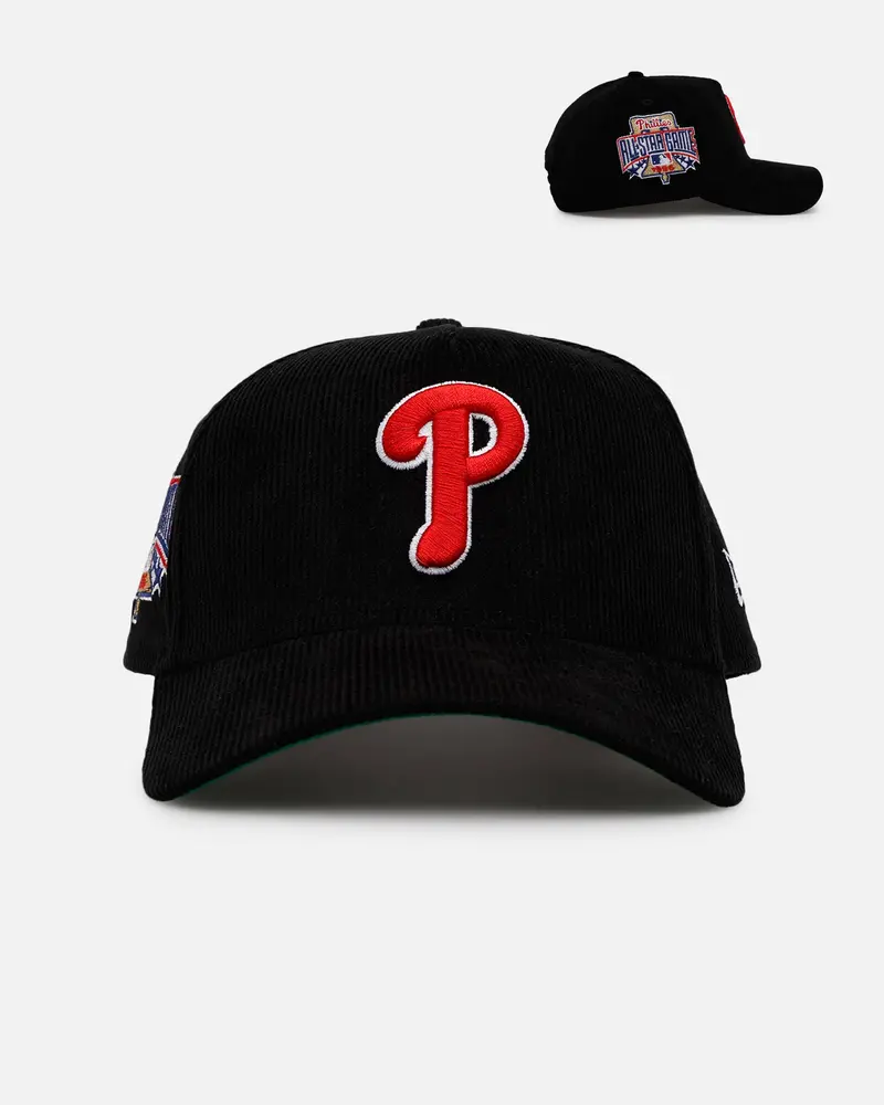 New Era Philadelphia Phillies 'Black Cord' 9Forty A-Frame Corduroy Snapback Black 1