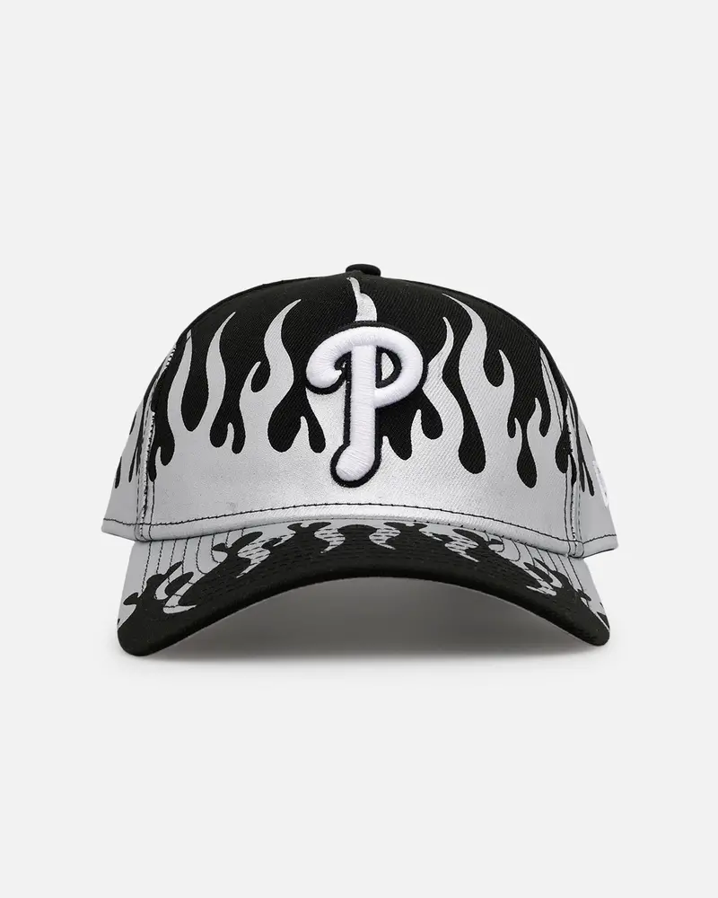 New Era Philadelphia Phillies 'Metallic Flames' 9Forty A-Frame Snapback Black/Silver 1