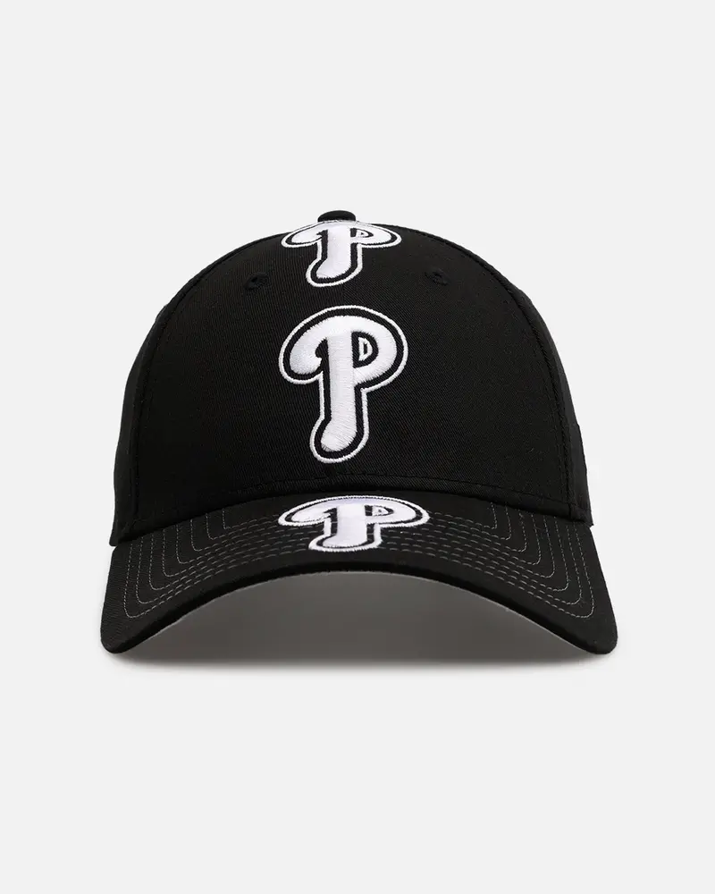 New Era Philadelphia Phillies 'Spine' 9Forty A-Frame Strapback Black/White 1