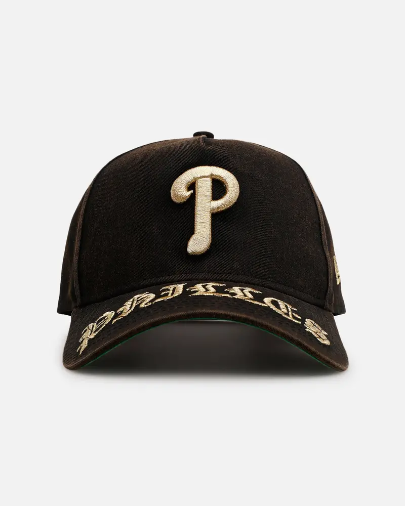 New Era Philadelphia Phillies 'Washed Gothic Visor' 9Ofrty A-Frame Snapback Black 1