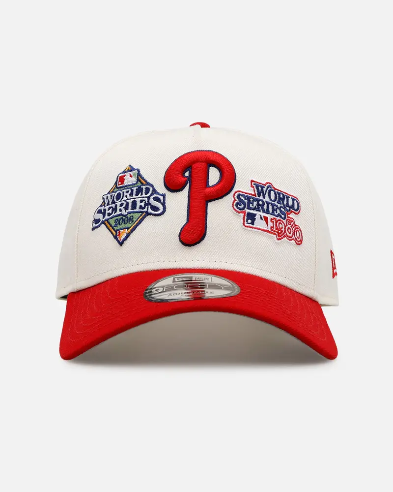 New Era Philadelphia Phillies 'World Series Logo' 9Forty A-Frame Snapback Chrome 1