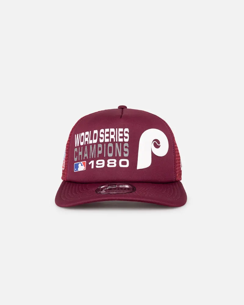 New Era Philadelphia Pillies 'Puff Print' Pre-Curved Golfer Trucker Snapback Russet 1