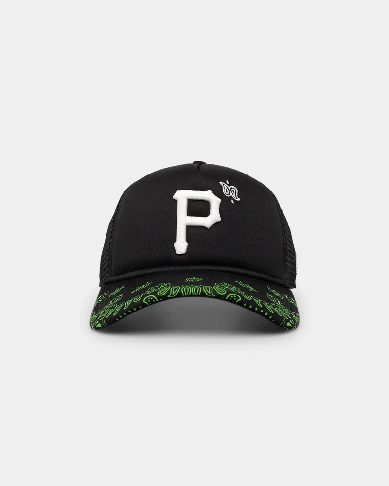 New Era Pittsburgh Pirates 'Glow In The Dark' 9Forty A-Frame Trucker Snapback Black/Neon Green 1