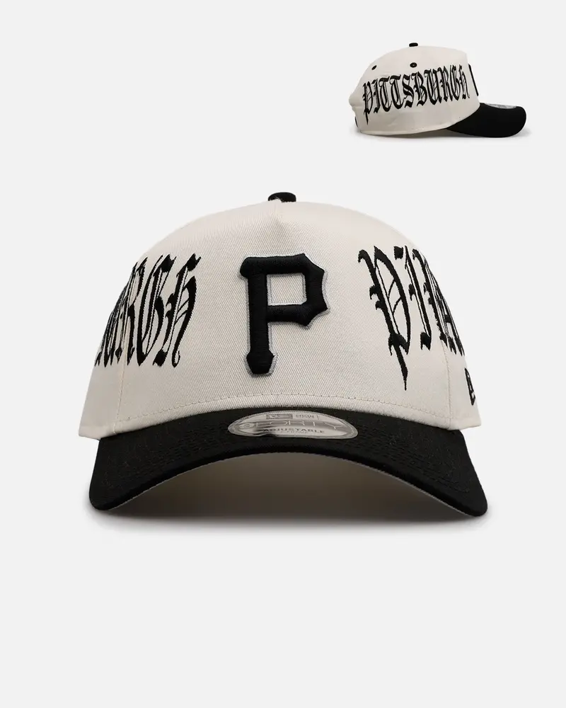 New Era Pittsburgh Pirates 'Gothic Script Two Tone' 9Forty A-Frame Snapback Chrome/Black 1