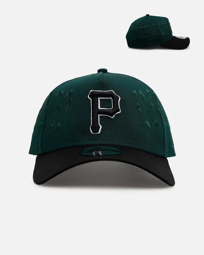 New Era Pittsburgh Pirates 'Gothic Script Two Tone' 9Forty A-Frame Snapback Dark Green/Black 1