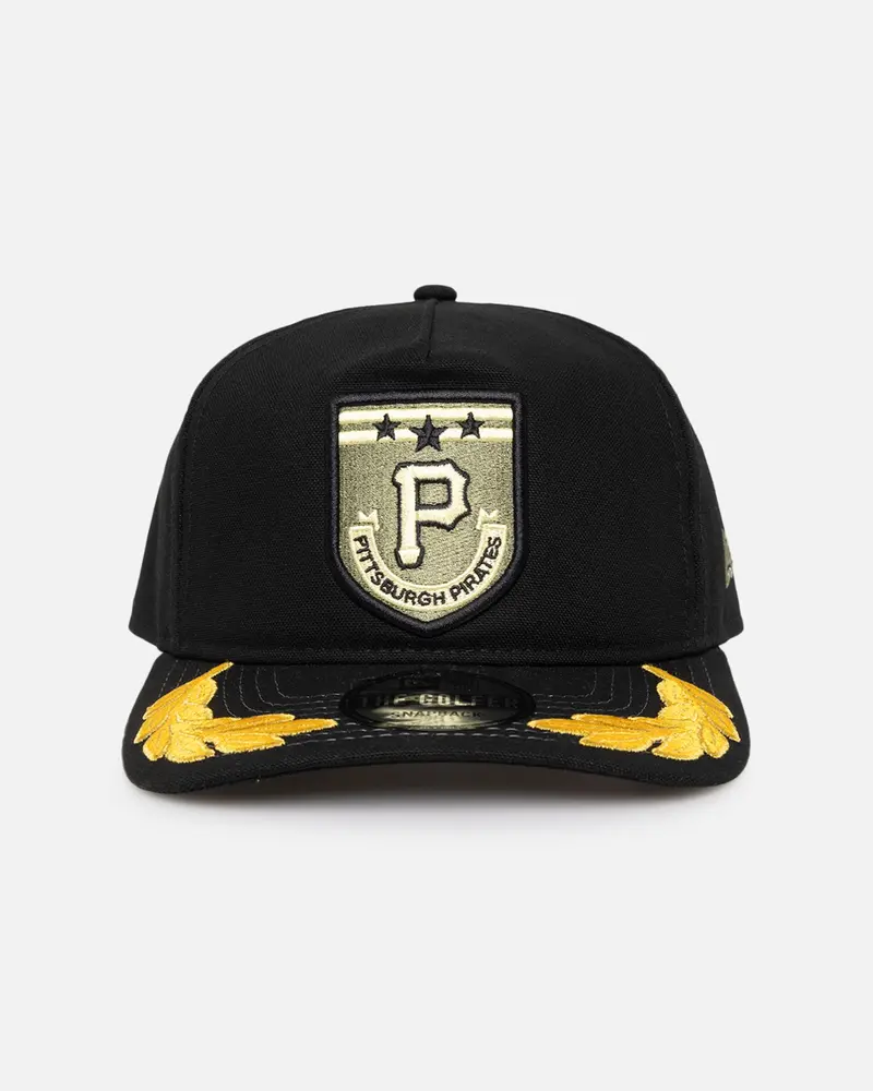 New Era Pittsburgh Pirates 'Military Patch' Pre-Curved Golfer Snapback Black 1