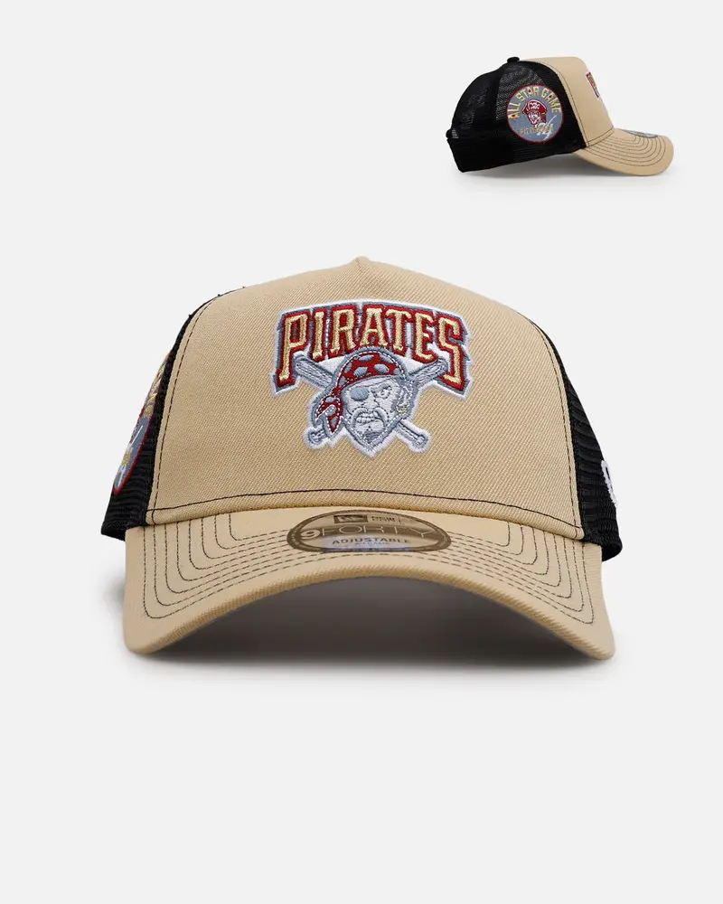 New Era Pittsburgh Pirates 'Vintage Truckers' 9Fortty A-Frame Trucker Snapback Vegas Gold 1