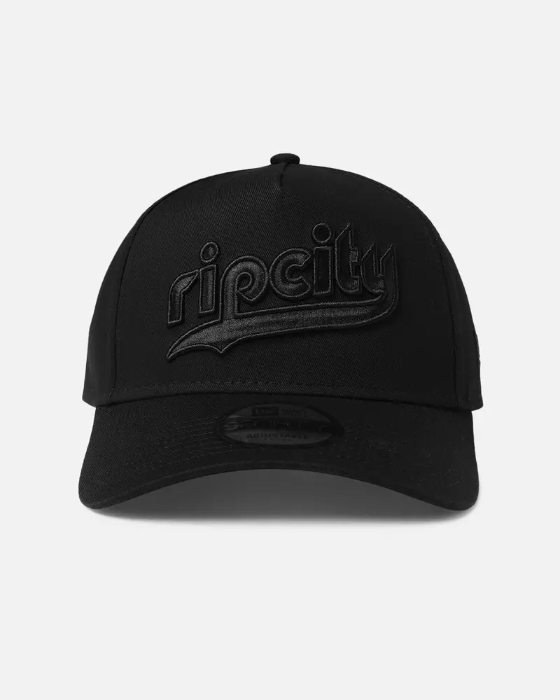 New Era Portland Trail Blazers 'Nba Black On Black' 9Forty A-Frame Snapback Black 1