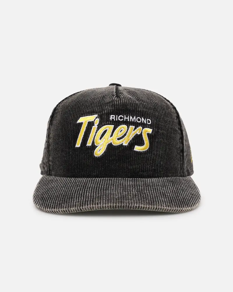 New Era Richmond Tigers 'Washed Corduroy' Pre-Curved Golfer Snapback Black/Kelly Green 1
