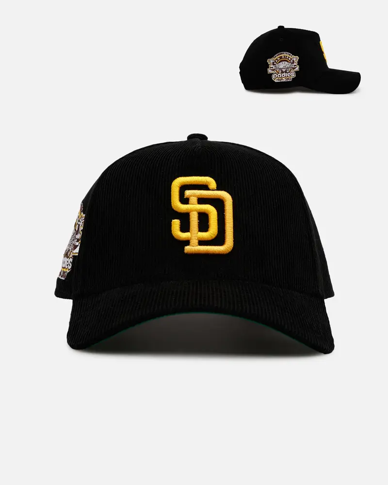 New Era San Diego Padres 'Black Cord' 9Forty A-Frame Corduroy Snapback Black 1