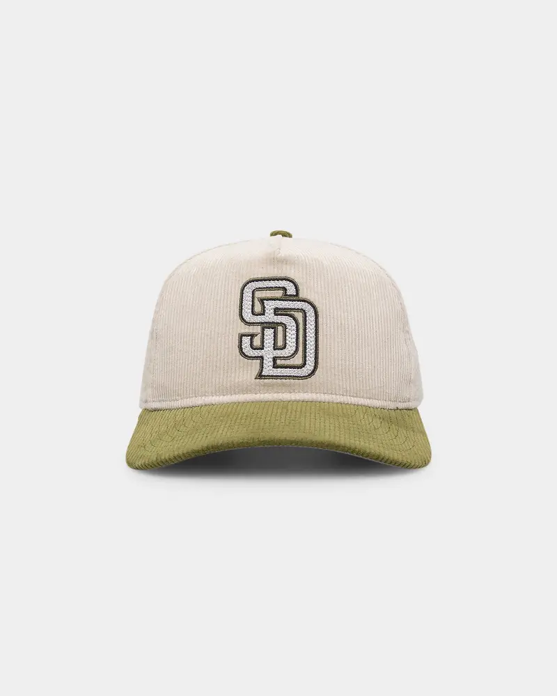 New Era San Diego Padres 'Dusty Olive' Corduroy Golfer Snapback Green Med 1