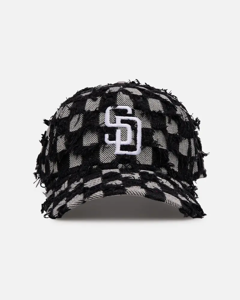 New Era San Diego Padres 'Frayed Checkerboard' 9Forty A-Frame Snapback Black/Grey 1