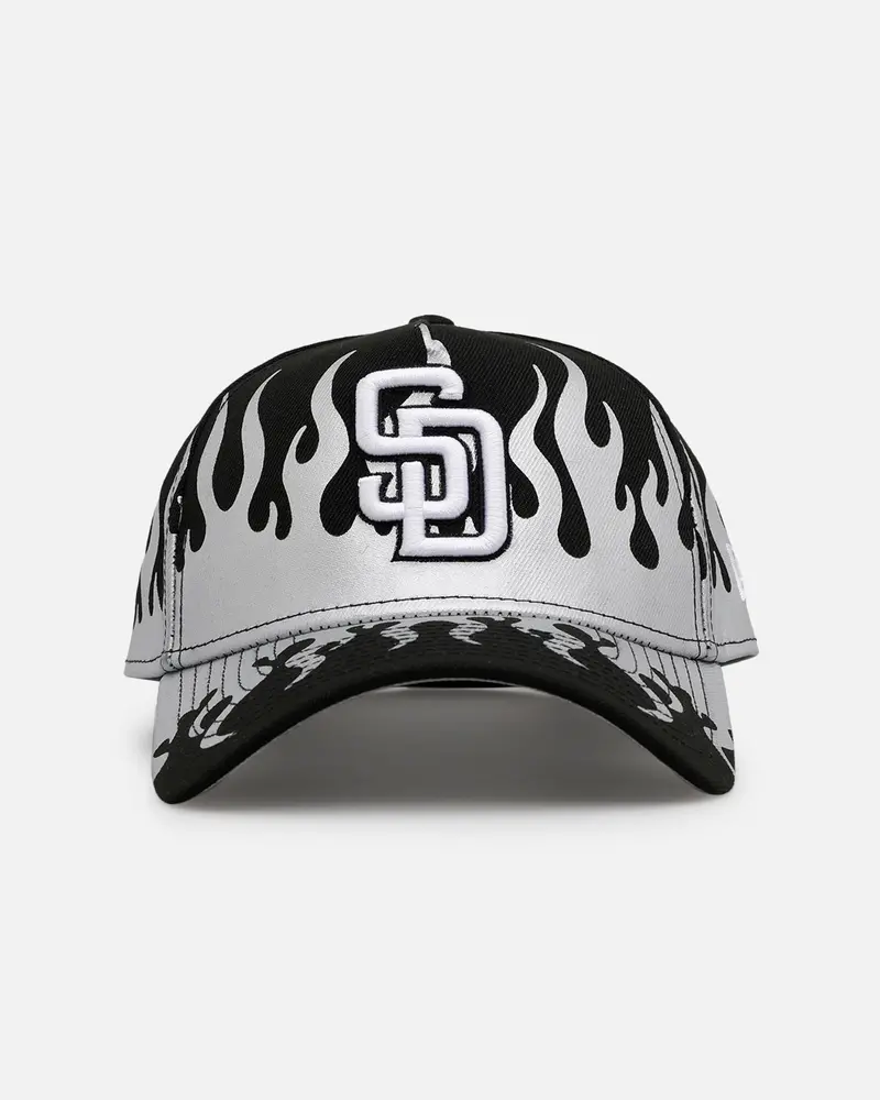 New Era San Diego Padres 'Metallic Flames' 9Forty A-Frame Snapback Black/Silver 1