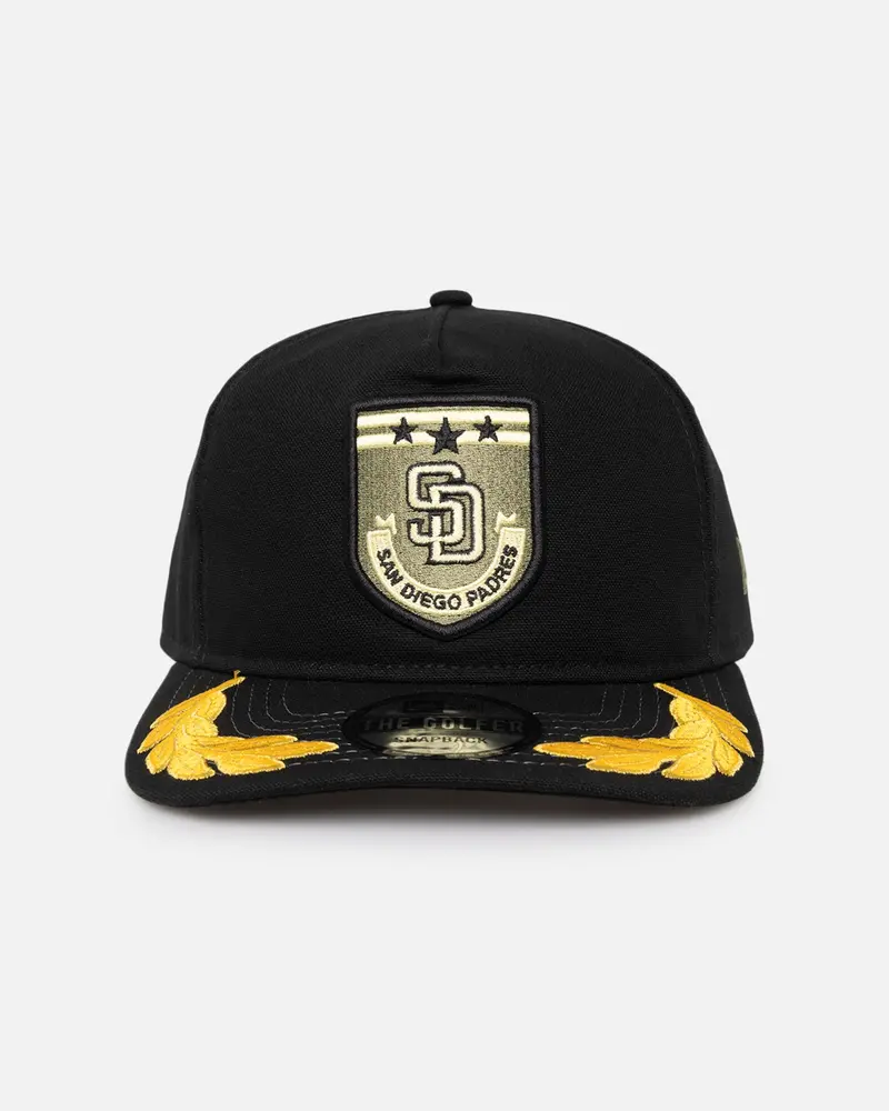 New Era San Diego Padres 'Military Patch' Pre-Curved Golfer Snapback Black 1