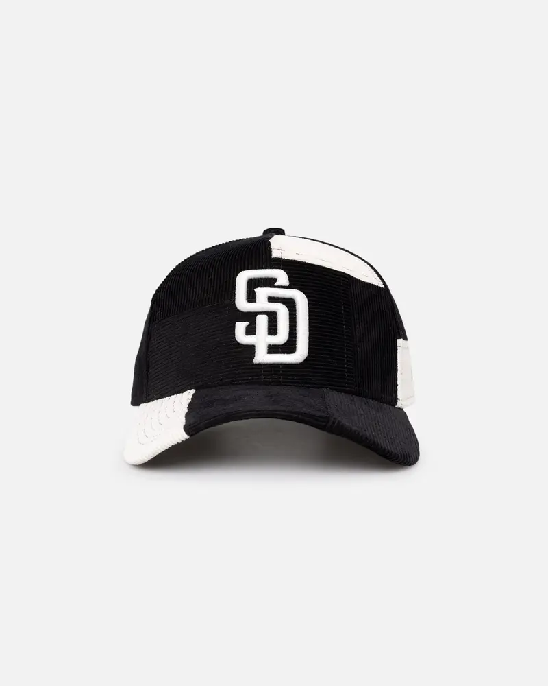 New Era San Diego Padres 'Patchwork Corduroy' 9Forty A-Frame Snapback Black/Cream 1