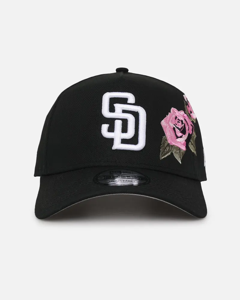 New Era San Diego Padres 'Pink Rose Embroidery' 9Forty A-Frame Snapback Black/Pink 1