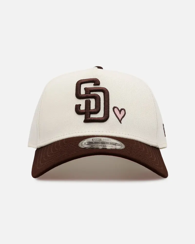 New Era San Diego Padres 'Pink Satin Pink Hearts Walnut' 9Forty A-Frame Snapback Chrome/Walnut 1