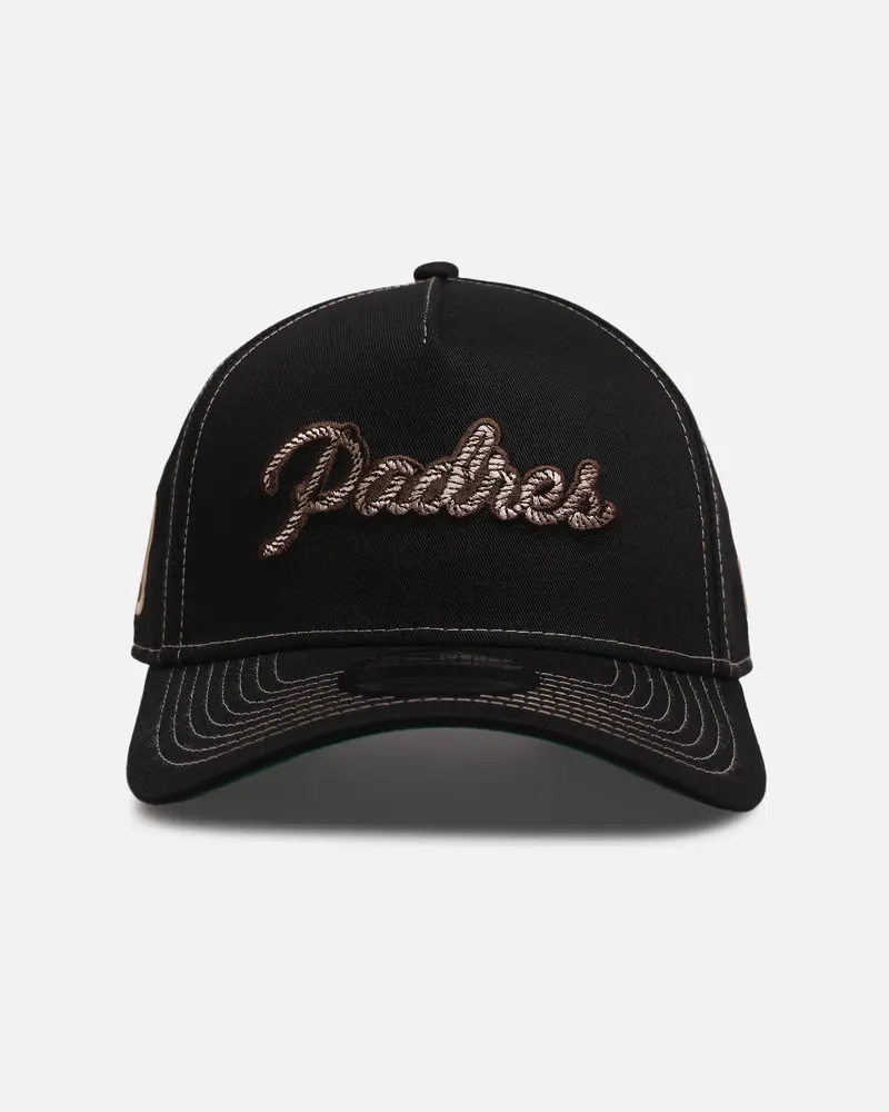 New Era San Diego Padres 'Rope Script' 9Forty A-Frame Snapback Black/White 1
