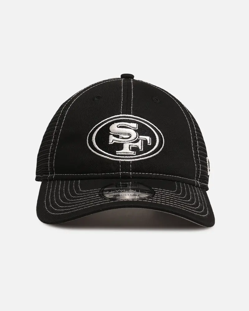New Era San Francisco 49Ers 'Contrast Chrome' 9Twenty Casual Trucker Strapback Black 1