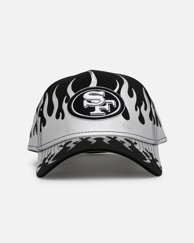 New Era San Francisco 49Ers 'Metallic Flames' 9Forty A-Frame Snapback Black/Silver 1