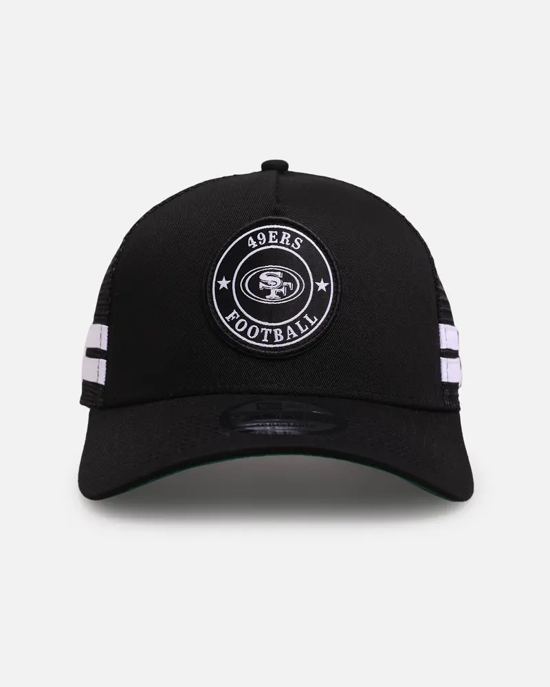 New Era San Francisco 49Ers 'Stripe' 9Forty A-Frame Trucker Snapback Black/White 1