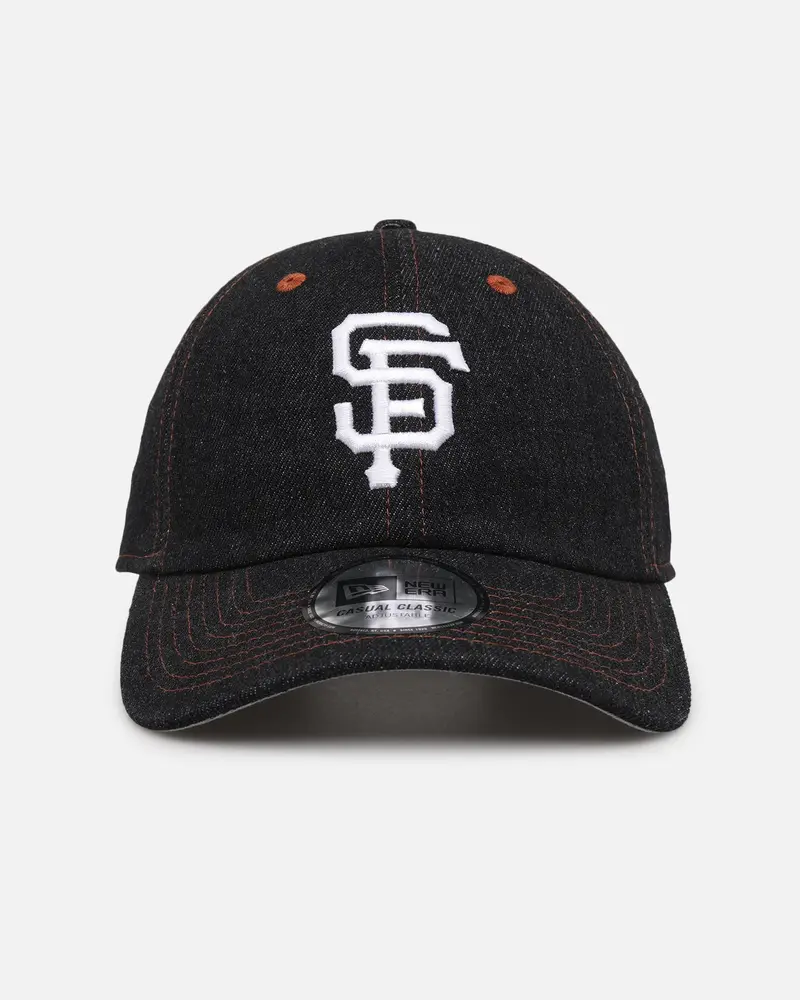 New Era San Francisco Giants "Black Denim" Classic Casual Strapback Black Denim/Rust Contrast 1