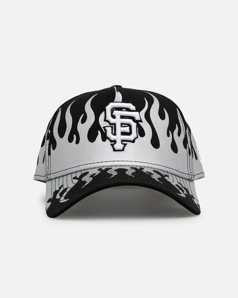 New Era San Francisco Giants 'Metallic Flames' 9Forty A-Frame Snapback Black/Silver 1