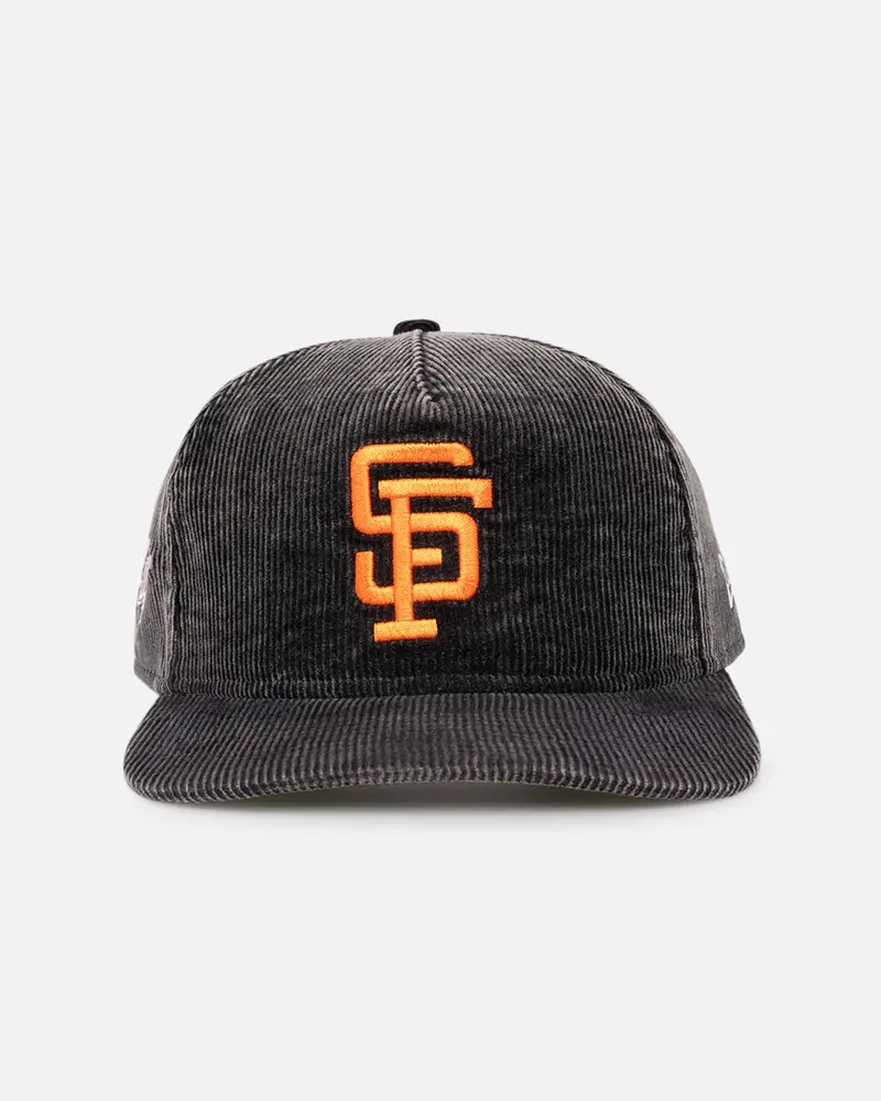 New Era San Francisco Giants 'Washed Corduroy Golfer' Pre-Curved Golfer Snapback Washed Black 1