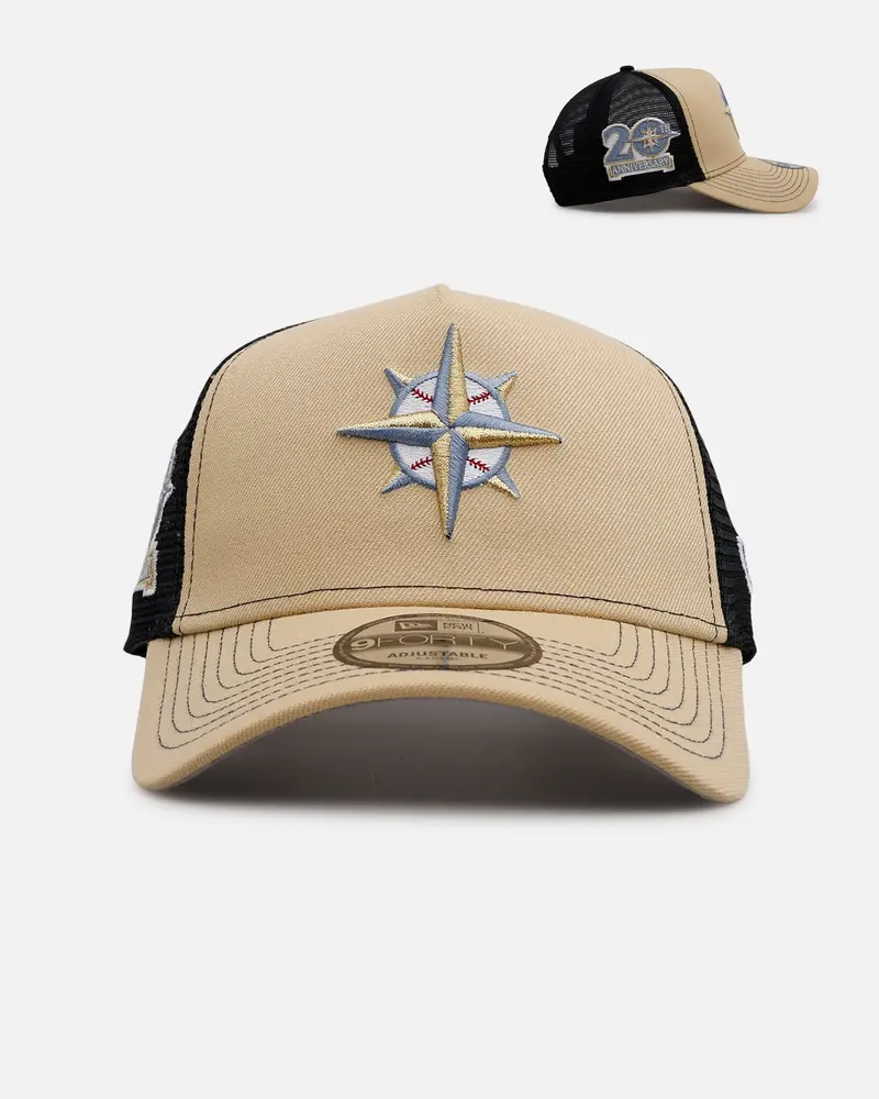 New Era Seattle Mariners 'Vintage Truckers' 9Fortty A-Frame Trucker Snapback Vegas Gold 1
