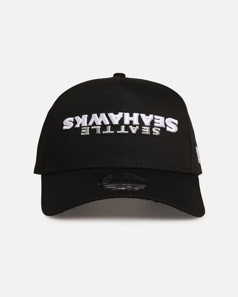 New Era Seattle Seahawks 'Upside Down Logo' 9Forty A-Frame Snapback Black 1