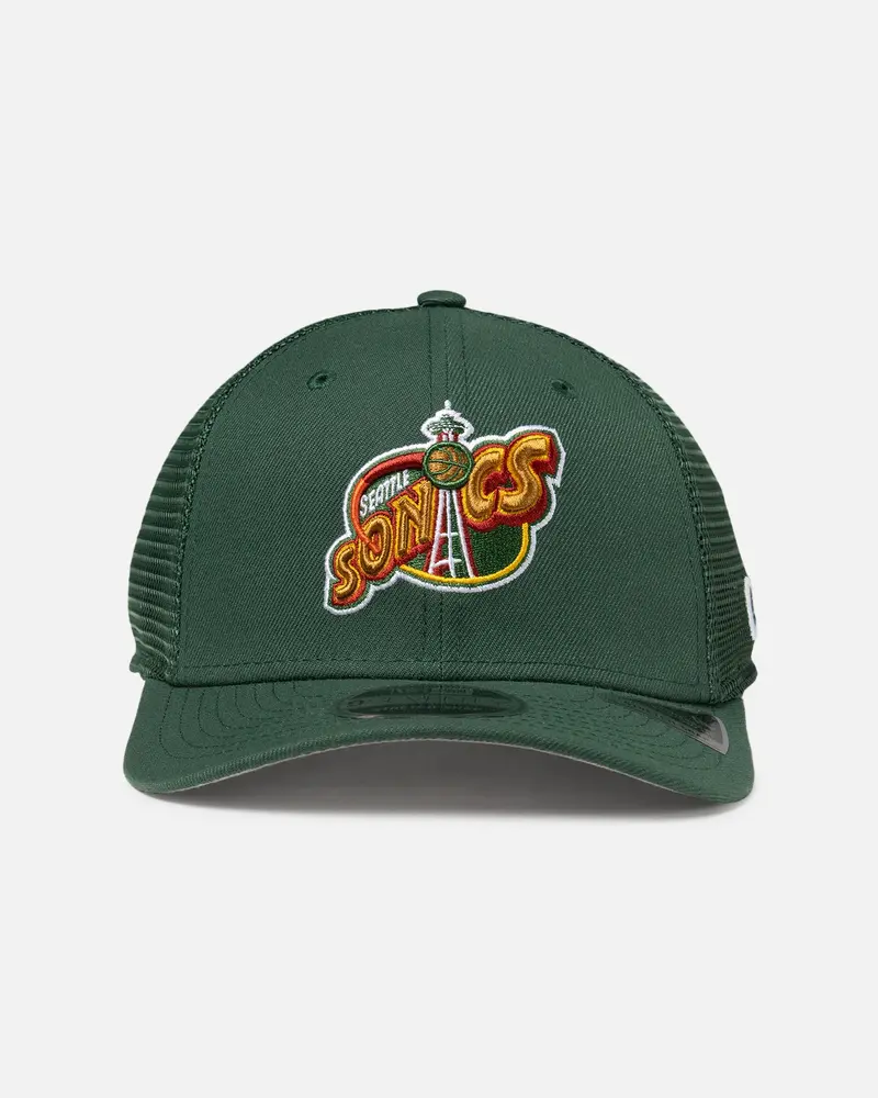 New Era Seattle Supersonics 'Hwc' 9Seventy Trucker Stretch Snapback Dark Green 1