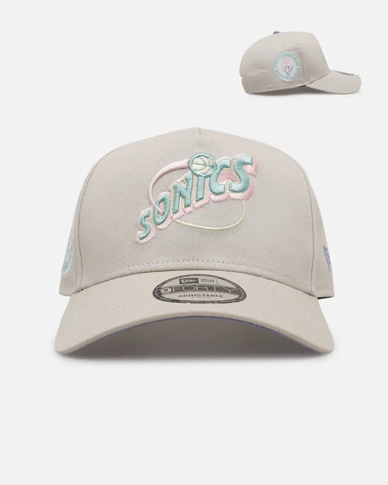 New Era Seattle Supersonics 'Pastel 2.0' 9Forty A-Frame Snapback Stone 1