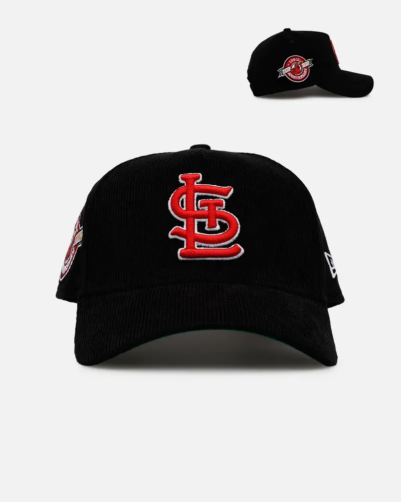 New Era St. Louis Cardinals 'Black Cord' 9Forty A-Frame Corduroy Snapback Black 1