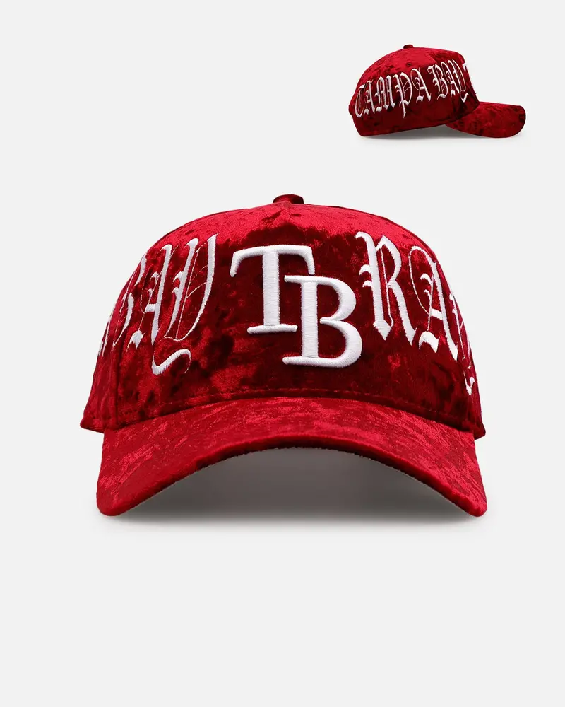 New Era Tampa Bay Rays 'Velvet Gothic Script' 9Forty A-Frame Snapback Maroon 1