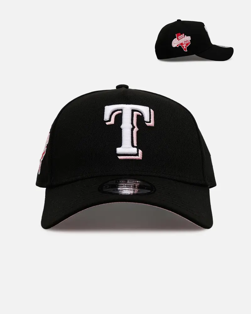 New Era Texas Rangers 'Black And Pink' 9Forty A-Frame Snapback Black/Pink 1