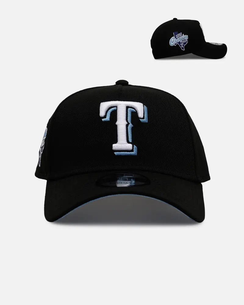 New Era Texas Rangers 'Black And Sky Blue' 9Forty A-Frame Snapback Black/Sky Blue 1