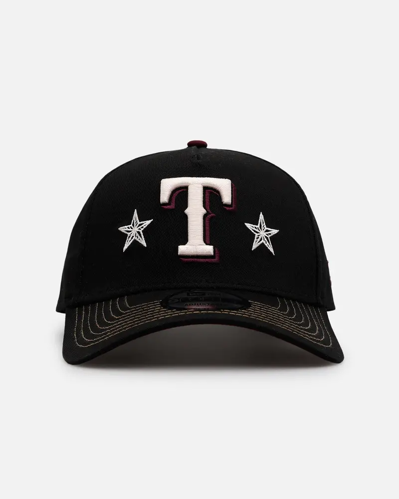 New Era Texas Rangers 'Ivory Stars Outlaws' 9Forty A-Frame Snapback Black/Maroon 1