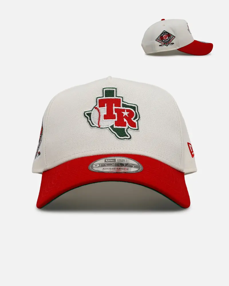 New Era Texas Rangers 'Strawberry' 9Forty A-Frame Snapback Chrome/Red 1