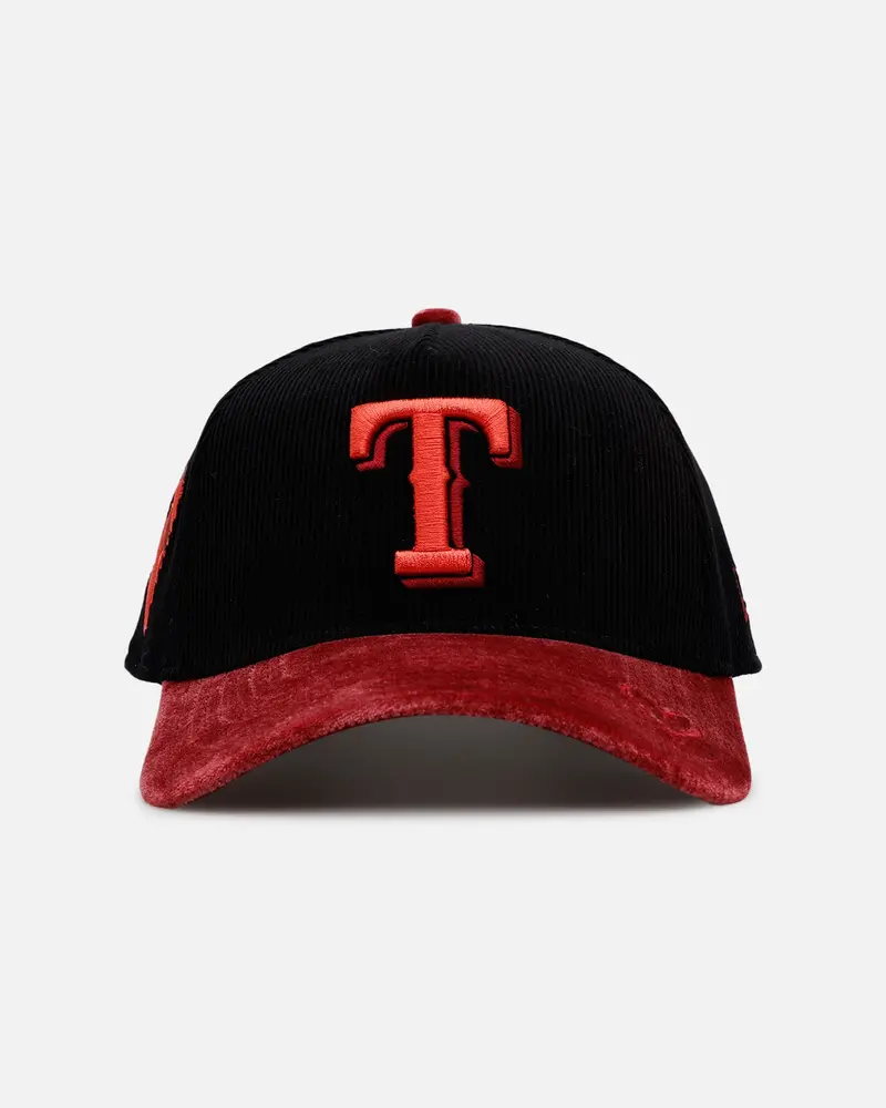 New Era Texas Rangers 'Velvet Cord Certified Lover' 9Forty A-Frame Premium Corduroy Snapback Black 1