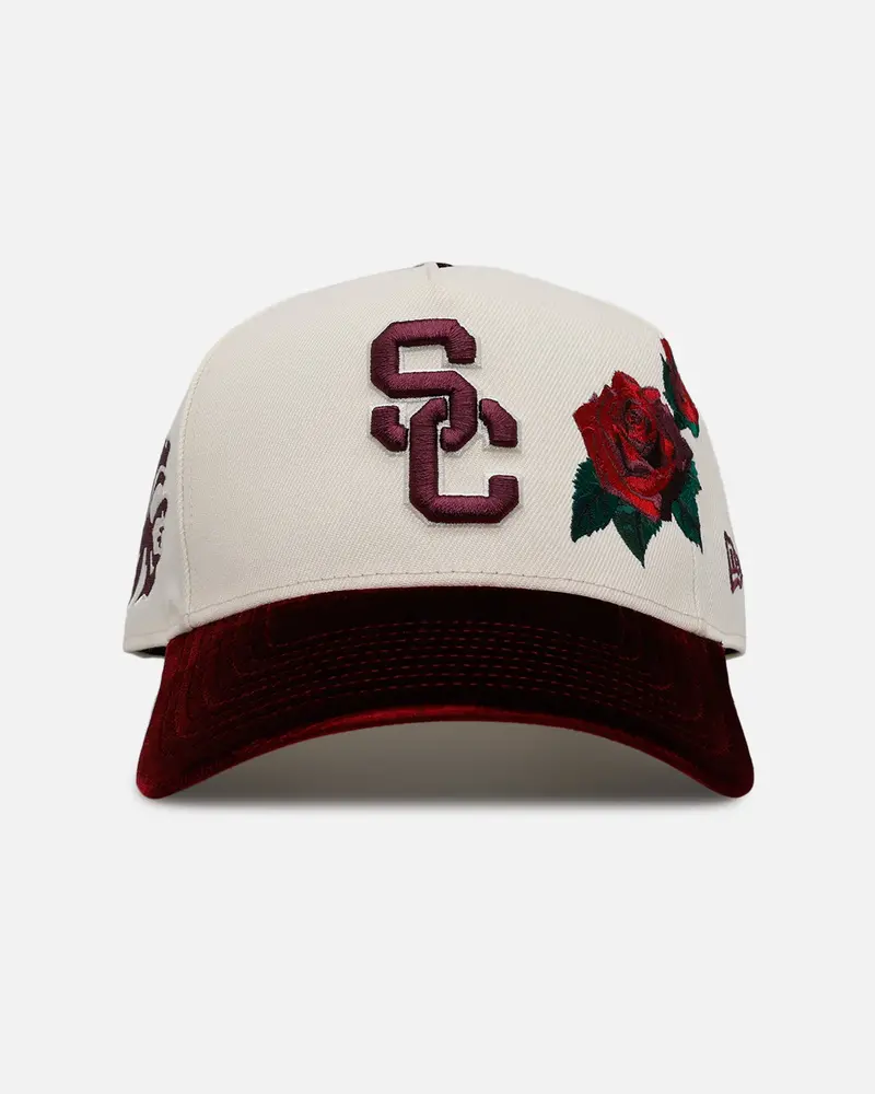 New Era University Of Southern California Trojans 'Velvet Roses' 9Forty A-Frame Snapback Chrome 1