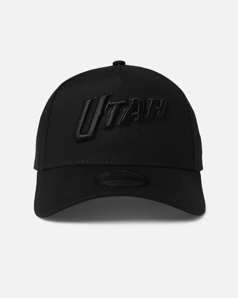 New Era Utah Jazz 'Nba Black On Black' 9Forty A-Frame Snapback Black 1
