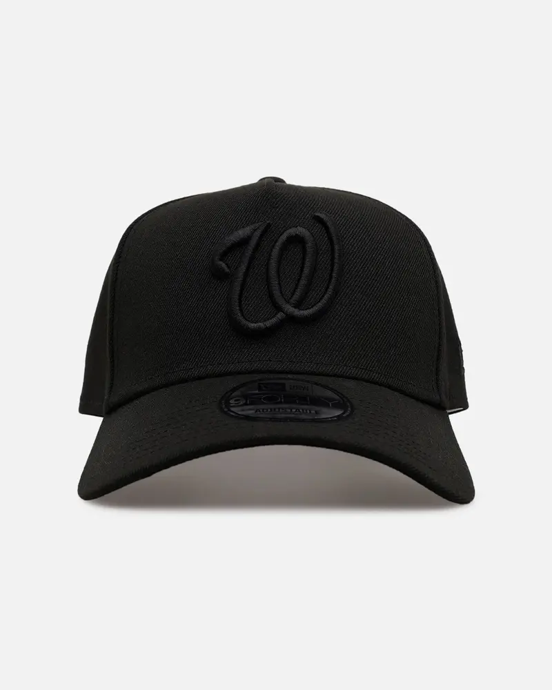 New Era Washington Nationals 'Easy Black' 9Forty A-Frame Snapback Black/Black 1