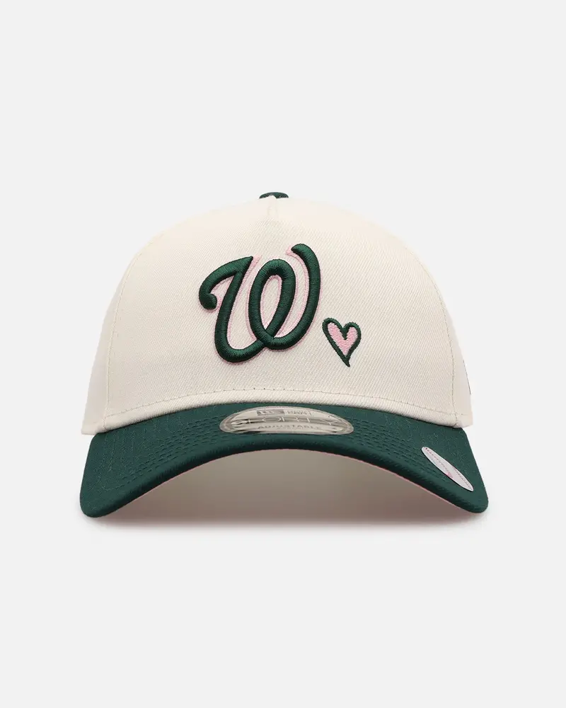 New Era Washington Nationals 'Pink Satin Hearts Green' 9Forty A-Frame Snapback Chrome/Dark Green 1
