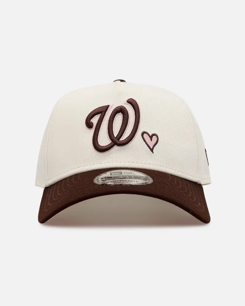 New Era Washington Nationals 'Pink Satin Pink Hearts Walnut' 9Forty A-Frame Snapback Chrome/Walnut 1